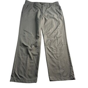 IZOD Golf Mens Slim Fit Pants Charcoal Gray Size 36x30 Polyester Flat Front READ